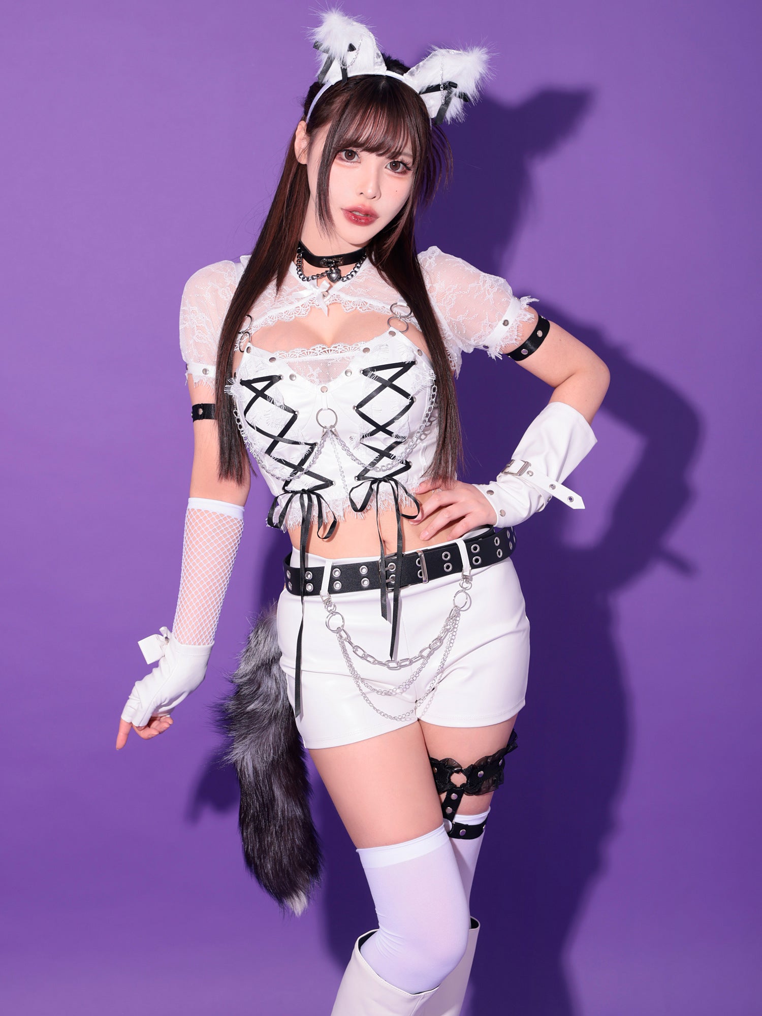 【14点セット】 vanityME. × Malymoon フェティッシュレザーウルフ ホワイト[チロルちゃん着用] mlcs25046-2a-ch