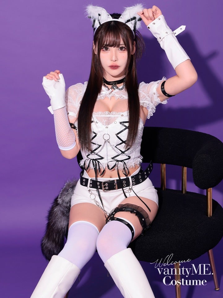 【14点セット】 vanityME. × Malymoon フェティッシュレザーウルフ ホワイト[チロルちゃん着用] mlcs25046-2a-ch