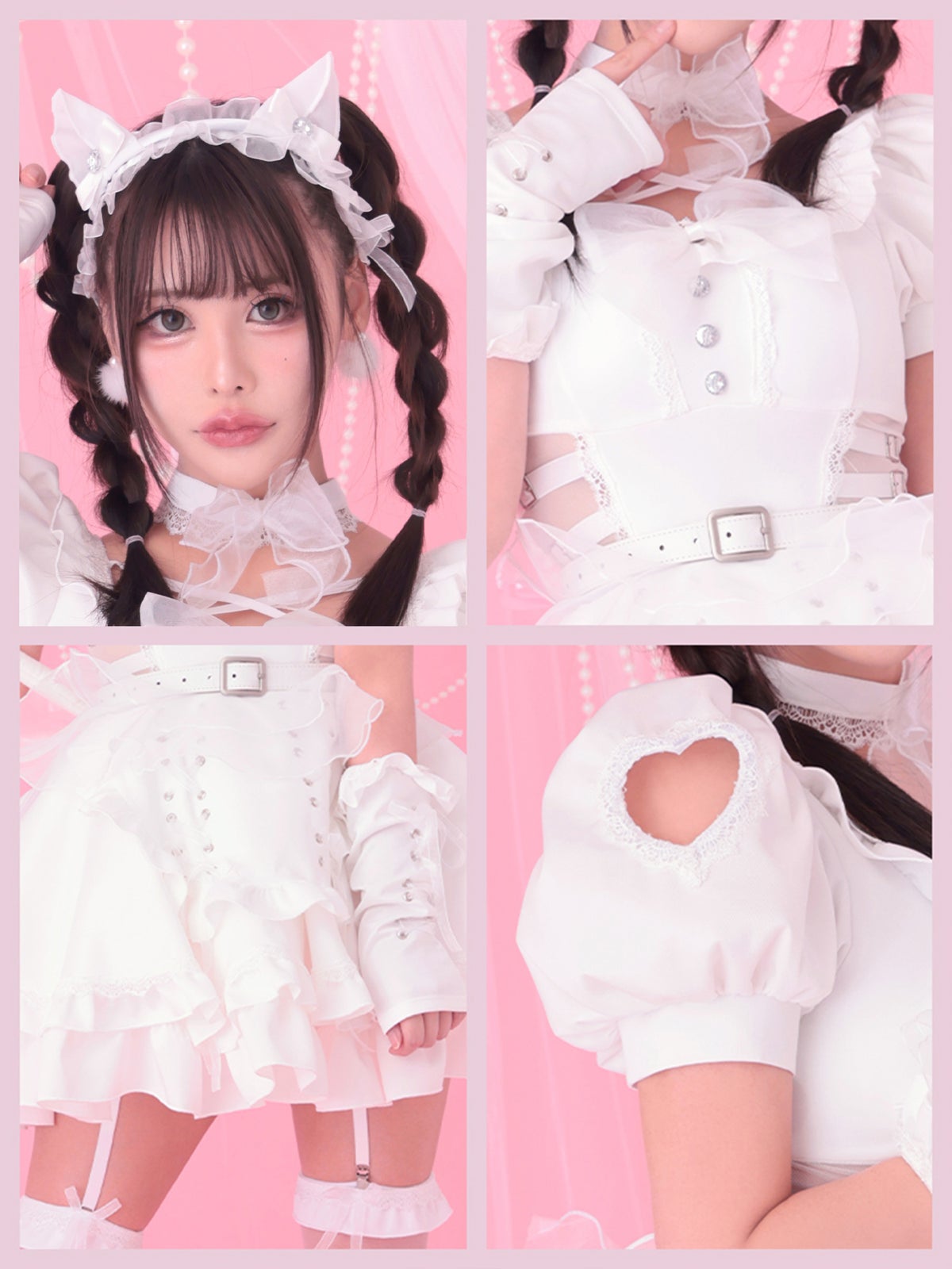【10点セット】Malymoon マリームーン ティンクヴェールキャットメイド [ブラック/ホワイト] mlcs25132