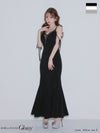 Glossy ローブドフルールグロッシー 【XS～Lサイズあり】シアードッキングフロントジップマーメイドロングキャバドレス gl4341