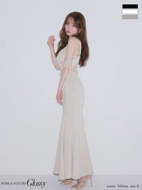 Glossy ローブドフルールグロッシー 【XS～Lサイズあり】 シアードッキングフロントジップマーメイドロングキャバドレス gl4341-c