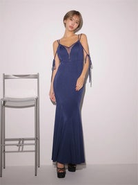 Glossy ローブドフルールグロッシー 【XS～Lサイズあり】シアードッキングフロントジップマーメイドロングキャバドレス gl4341-c