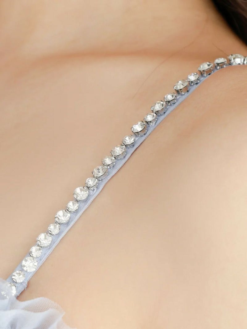 AngelR エンジェルアール ベアトップフリルビジューチェーンウエストリボンフレアマイクロミニドレス ar26804