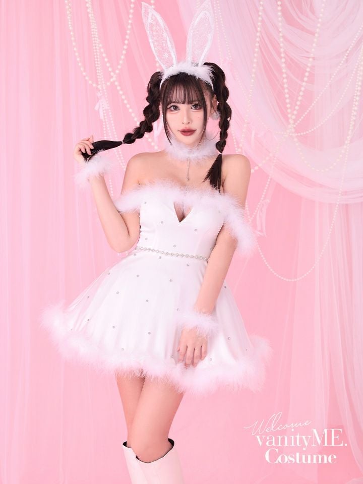 【3点セット】Diamond Stone's Bunny ダイヤモンドストーンバニー ホワイト vcsbn-250171-2b