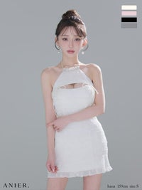 ROBE de FLEURS anier.ROBE ローブドフルール アニエルローブ 【XSサイズあり】Chiffon amesuri bust cutout tight mini dress fm-anier4061-c