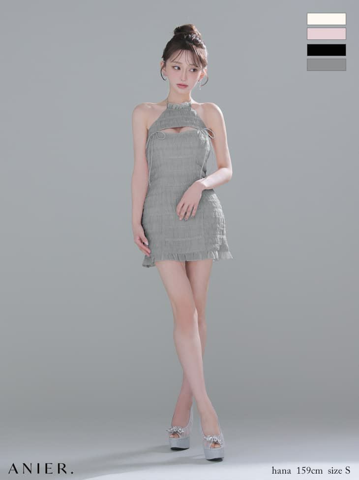 ROBE de FLEURS anier.ROBE ローブドフルール アニエルローブ 【XSサイズあり】Chiffon amesuri bust cutout tight mini dress fm-anier4061-c