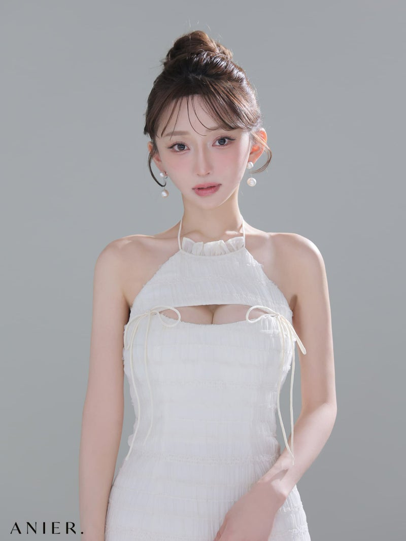 ROBE de FLEURS anier.ROBE ローブドフルール アニエルローブ 【XSサイズあり】Chiffon amesuri bust cutout tight mini dress fm-anier4061-c