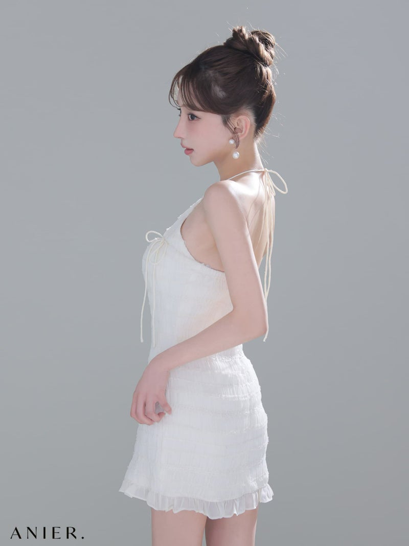 ROBE de FLEURS anier.ROBE ローブドフルール アニエルローブ 【XSサイズあり】Chiffon amesuri bust cutout tight mini dress fm-anier4061-c