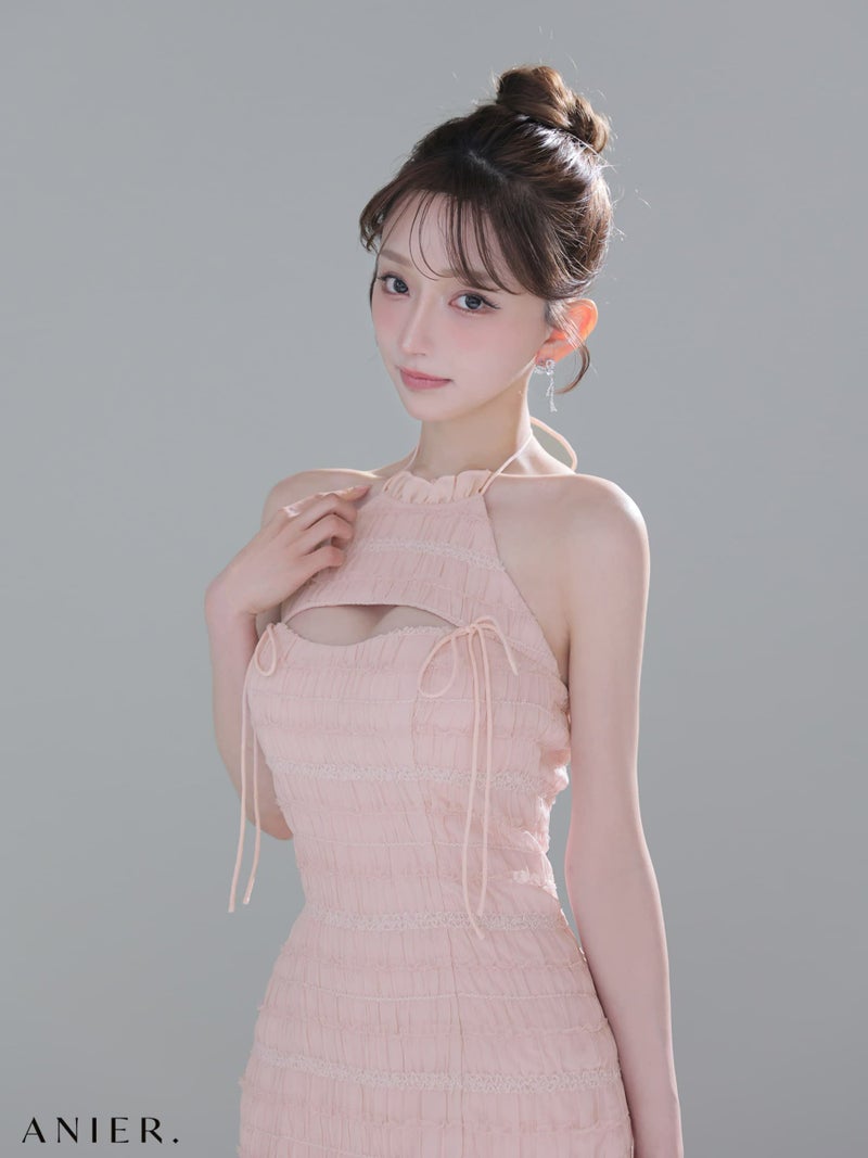 ROBE de FLEURS anier.ROBE ローブドフルール アニエルローブ 【XSサイズあり】Chiffon amesuri bust cutout tight mini dress fm-anier4061-c