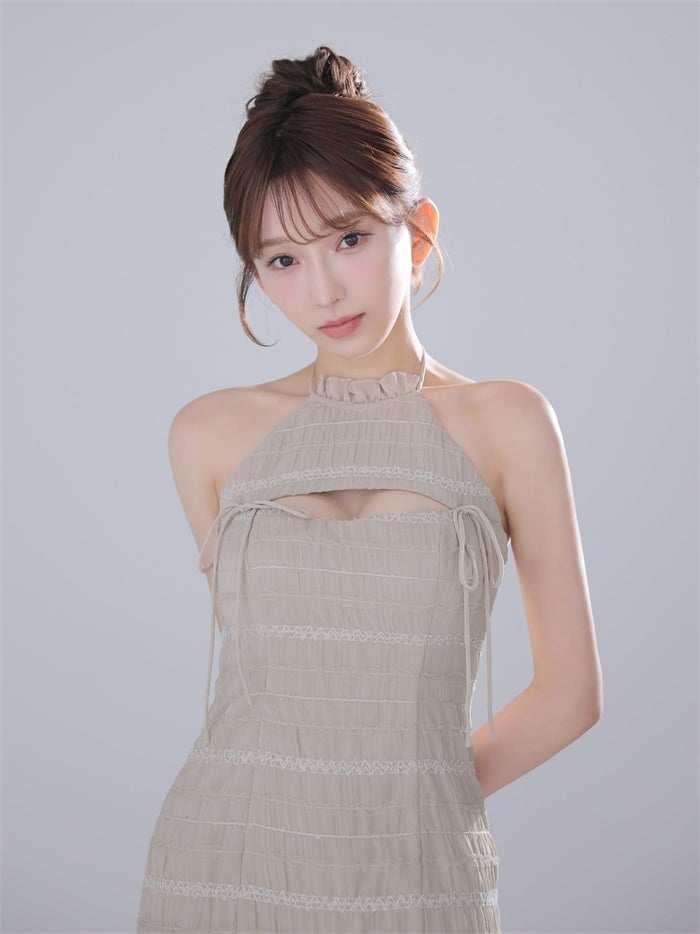 ROBE de FLEURS anier.ROBE ローブドフルール アニエルローブ 【XSサイズあり】Chiffon amesuri bust cutout tight mini dress fm-anier4061-c