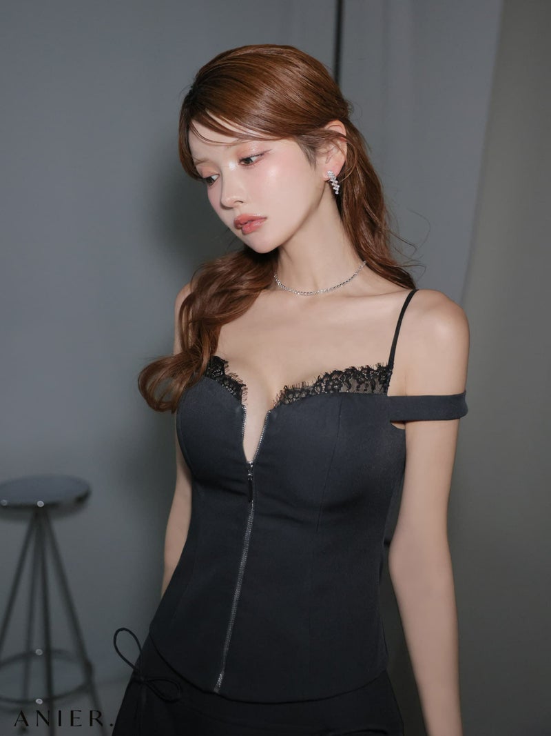  ROBE de FLEURS anier.ROBE ローブドフルール アニエルローブ 【XSサイズあり】Bust lace layered two-piece mini dress fm-anier4060-c