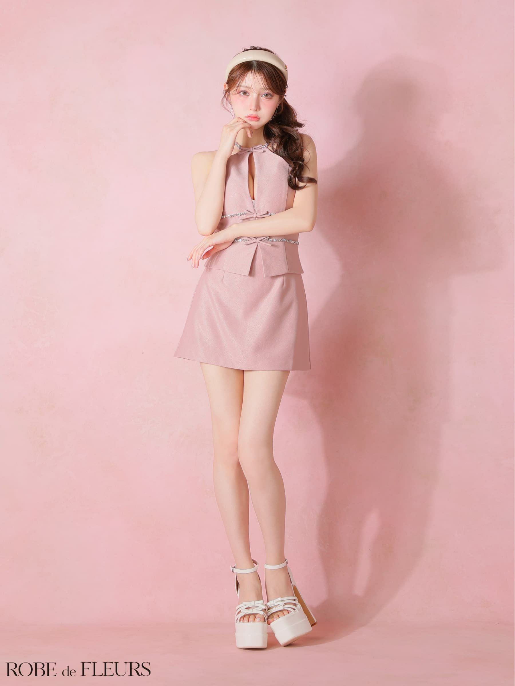 ROBE de FLEURS ローブドフルール 【XSサイズあり】ラメツイルビジュー