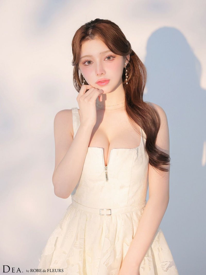 DEA. ディア バイ ローブドフルール 【XS～Lサイズあり】 オーガンジーフラワーティアードロングキャバドレス de4171