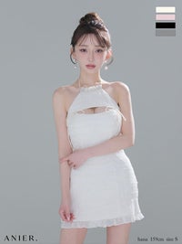 ROBE de FLEURS anier.ROBE ローブドフルール アニエルローブ 【XSサイズあり】Chiffon amesuri bust cutout tight mini dress シフォンアメスリカットアウトミニドレス fm-anier4061