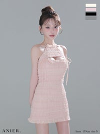 ROBE de FLEURS anier.ROBE ローブドフルール アニエルローブ 【XSサイズあり】Chiffon amesuri bust cutout tight mini dress シフォンアメスリカットアウトミニドレス fm-anier4061