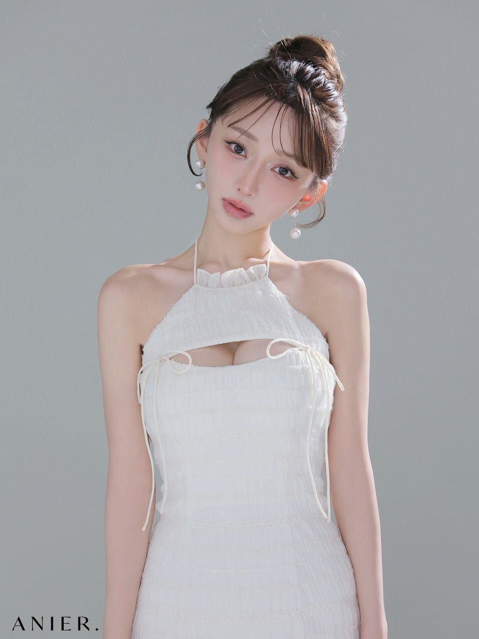 ROBE de FLEURS anier.ROBE ローブドフルール アニエルローブ 【XSサイズあり】Chiffon amesuri bust cutout tight mini dress シフォンアメスリカットアウトミニドレス fm-anier4061