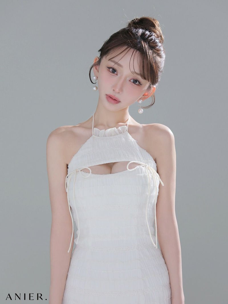 ROBE de FLEURS anier.ROBE ローブドフルール アニエルローブ 【XSサイズあり】Chiffon amesuri bust cutout tight mini dress シフォンアメスリカットアウトミニドレス fm-anier4061