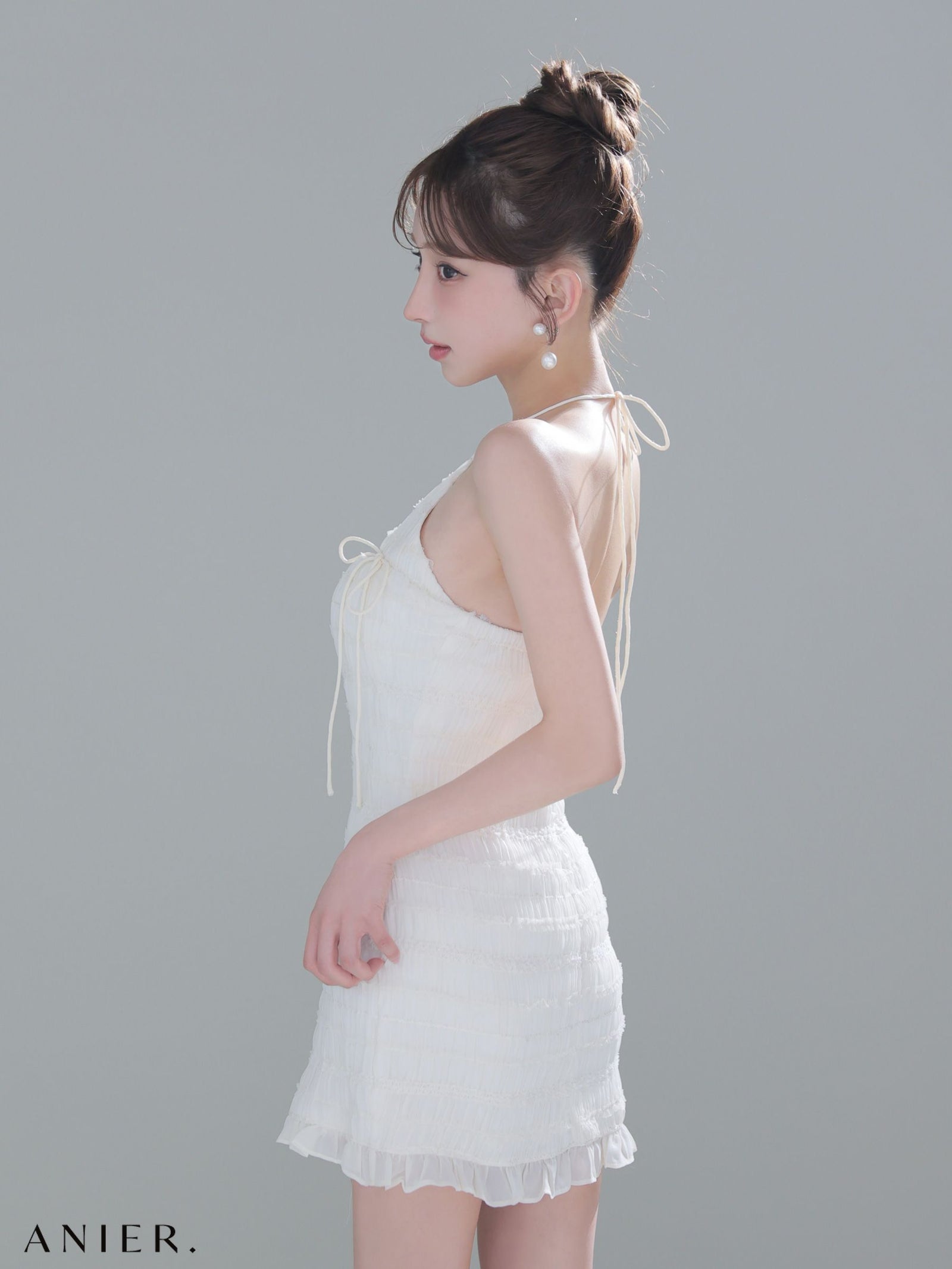 ROBE de FLEURS anier.ROBE ローブドフルール アニエルローブ 【XSサイズあり】Chiffon amesuri bust cutout tight mini dress シフォンアメスリカットアウトミニドレス fm-anier4061