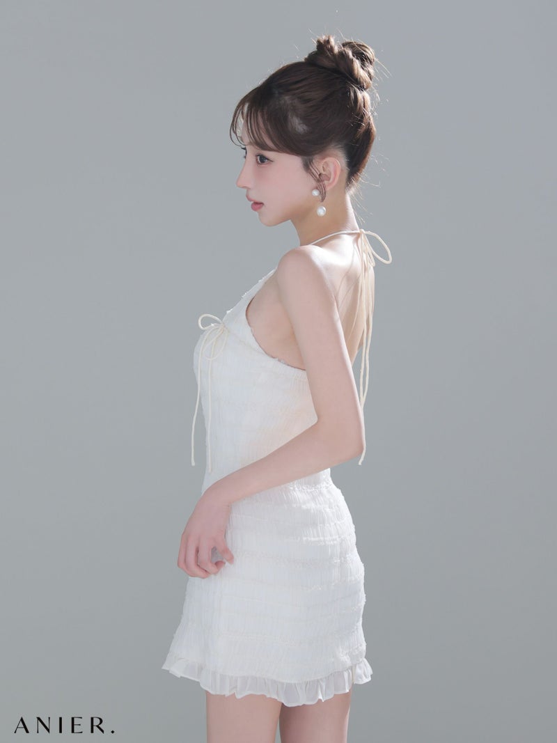 ROBE de FLEURS anier.ROBE ローブドフルール アニエルローブ 【XSサイズあり】Chiffon amesuri bust cutout tight mini dress シフォンアメスリカットアウトミニドレス fm-anier4061