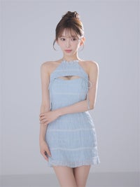 ROBE de FLEURS anier.ROBE ローブドフルール アニエルローブ 【XSサイズあり】Chiffon amesuri bust cutout tight mini dress シフォンアメスリカットアウトミニドレス fm-anier4061