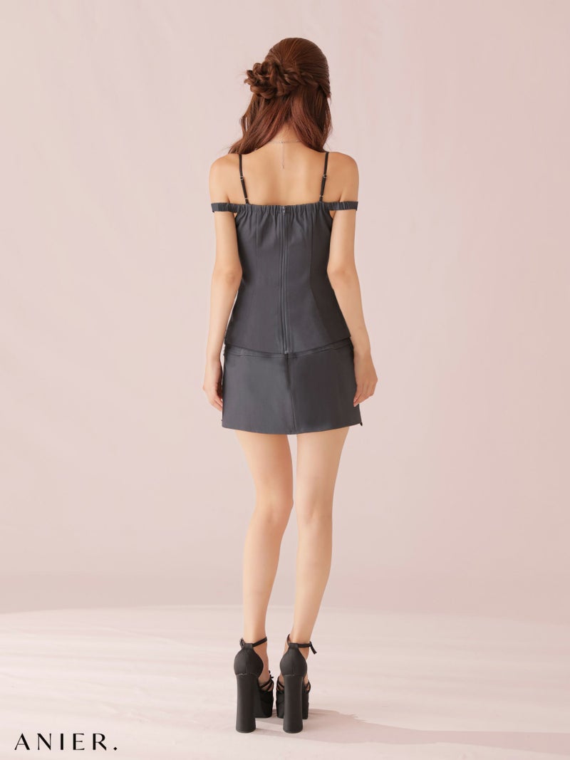 ROBE de FLEURS anier.ROBE ローブドフルール アニエルローブ 【XSサイズあり】Bust lace layered two-piece mini dress バストレースレイヤードセットアップミニドレス fm-anier4060