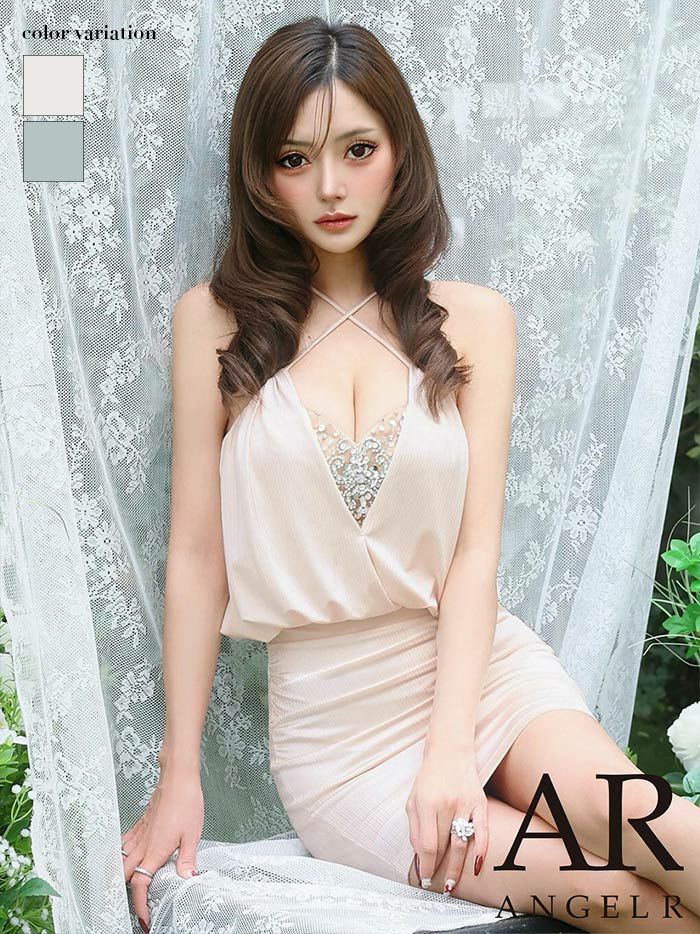 AngelR エンジェルアール バストVカットウエストタックビジュータイトマイクロミニドレス ar26309-ks