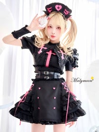 【8点セット】Malymoon マリームーン シルキークロスエッジヴァンパイアナース [ブラック/ホワイト] mlcs25202