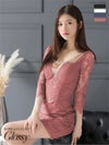 【ROBE de FLEURS SALE】Glossy ローブドフルールグロッシー 【XSサイズあり】【ストレッチあり】バストビジュー×レース袖ありタイトミニキャバドレス gl2826-s26
