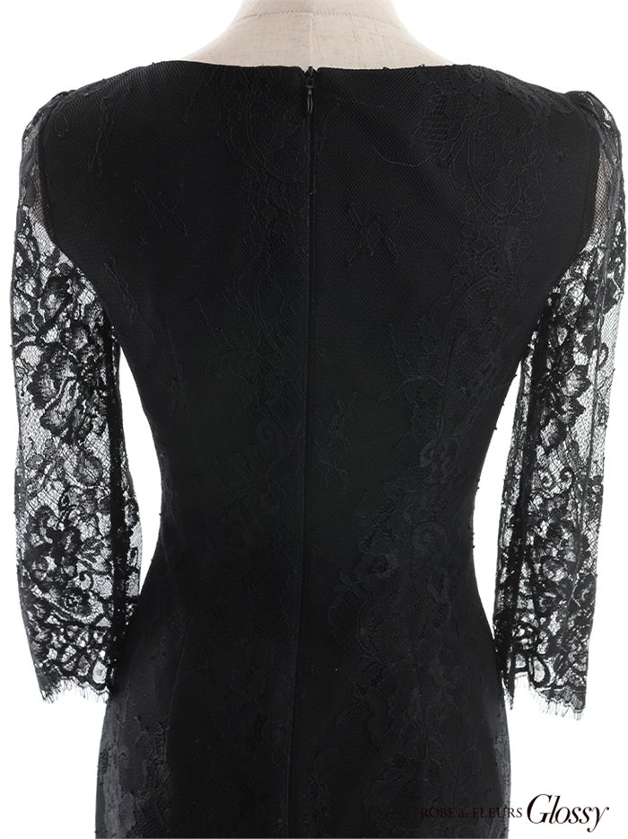 【ROBE de FLEURS SALE】Glossy ローブドフルールグロッシー 【XSサイズあり】【ストレッチあり】バストビジュー×レース袖ありタイトミニキャバドレス gl2826-s26