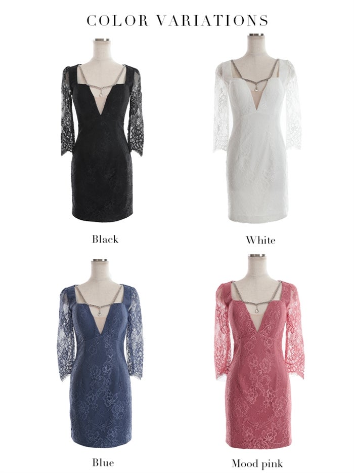 【ROBE de FLEURS SALE】Glossy ローブドフルールグロッシー 【XSサイズあり】【ストレッチあり】バストビジュー×レース袖ありタイトミニキャバドレス gl2826-s26