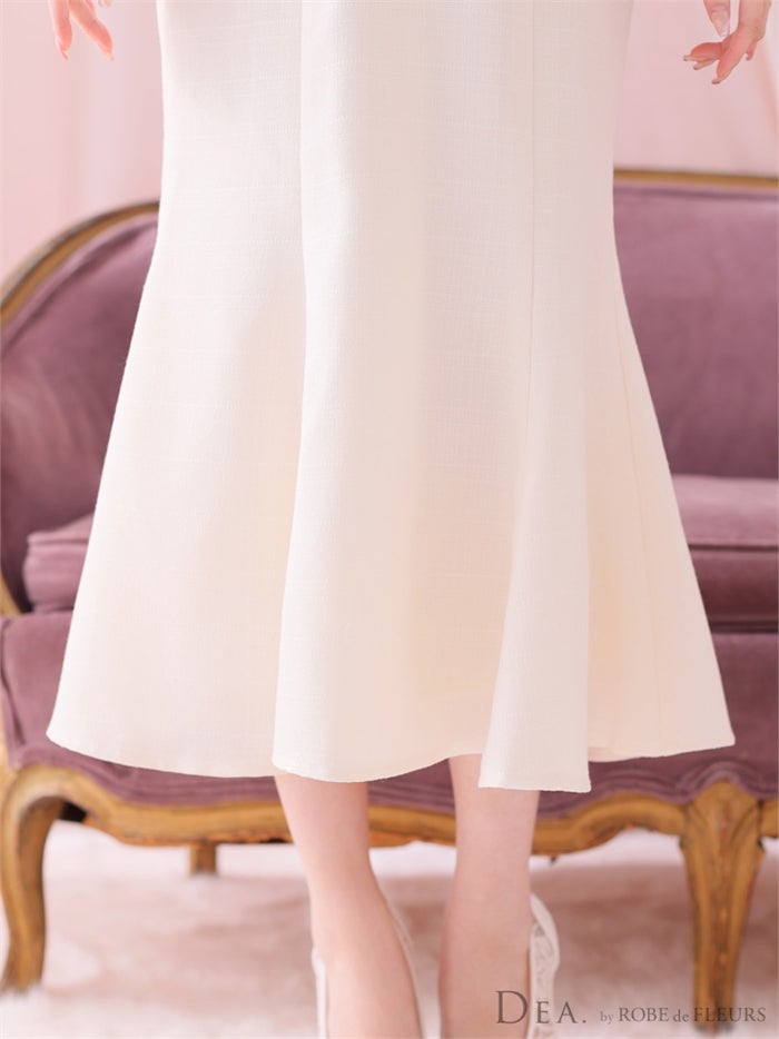 【ROBE de FLEURS SALE】DEA. ディア バイ ローブドフルール フロントジッパーパフスリーブロングキャバドレス de2888-s26