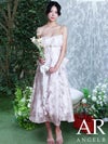 AngelR エンジェルアール フラワーデザインバストリボンフリルフレアシフォンミモレ丈ロングドレス ar26312-ks