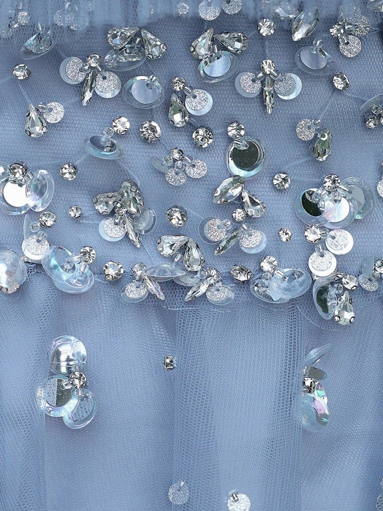 AngelR エンジェルアール ベアトップアッパーフリルデザインウエストビジュー2wayフレアミモレ丈ロングドレス ar26813-ks