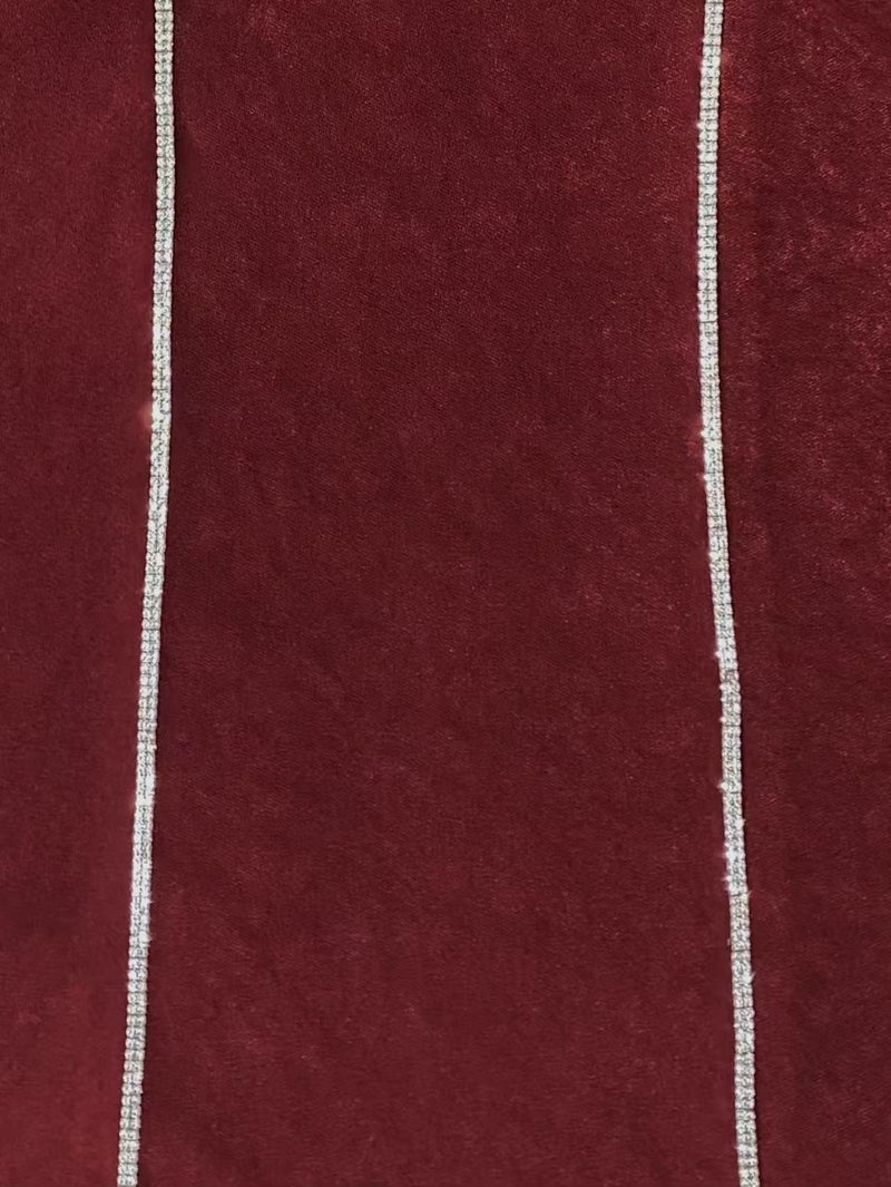 ERUKEI エルケイ ワンカラー・シンプル・ラインストーン・キャミソール・フレア・Aライン・ミニドレス・ワンピース ek-e25323