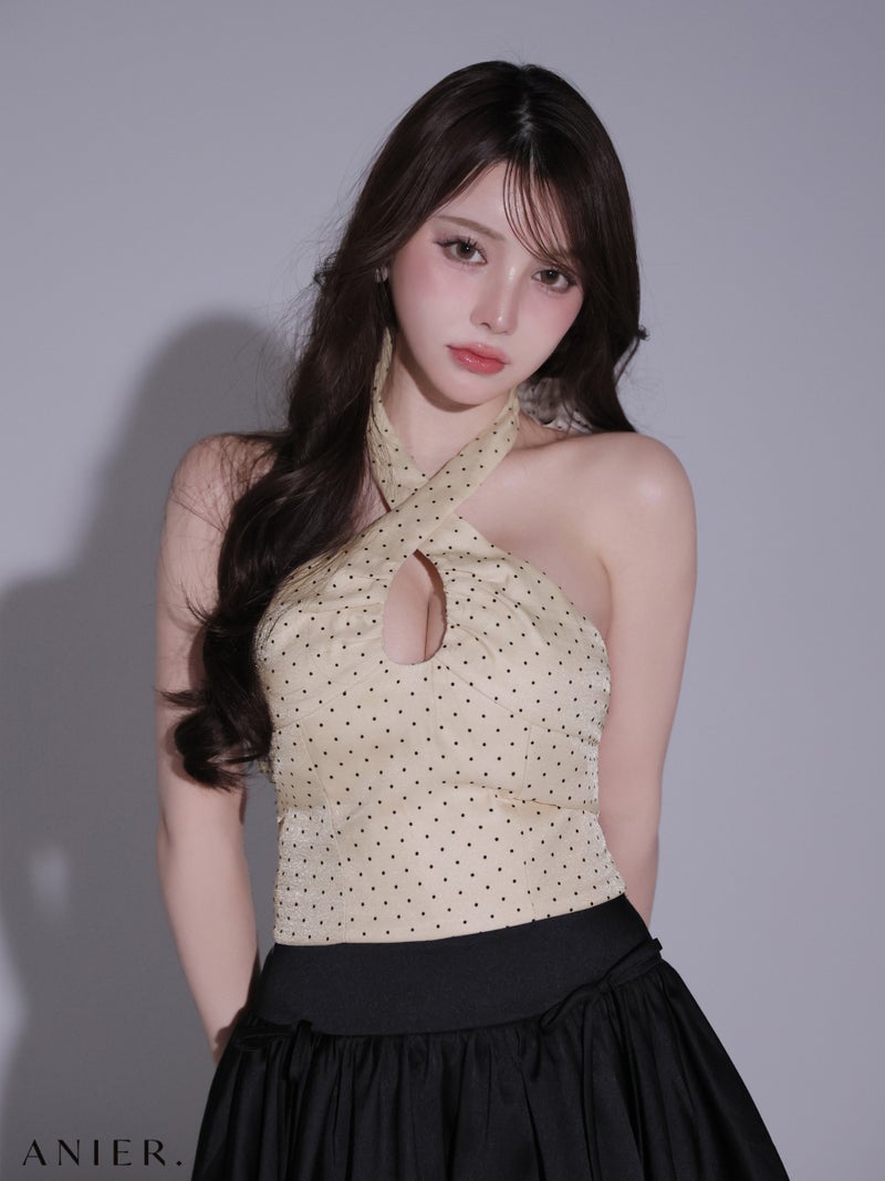 ROBE de FLEURS anier.ROBE ローブドフルール アニエルローブ 【XSサイズあり】Dot organdy×balloon skirt two-piece mini dress fm-anier4065-c