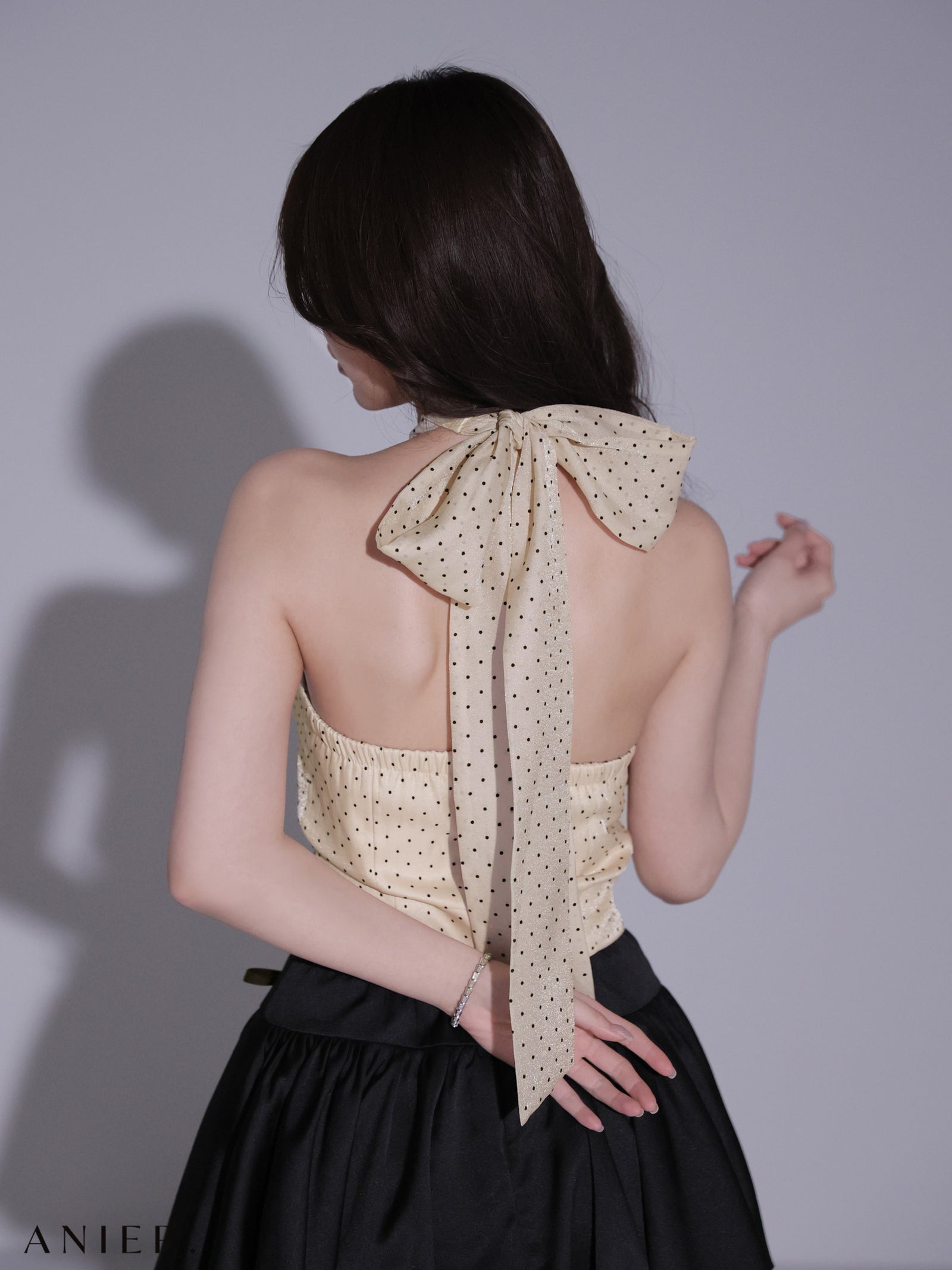 ROBE de FLEURS anier.ROBE ローブドフルール アニエルローブ 【XSサイズあり】Dot organdy×balloon skirt two-piece mini dress fm-anier4065-c