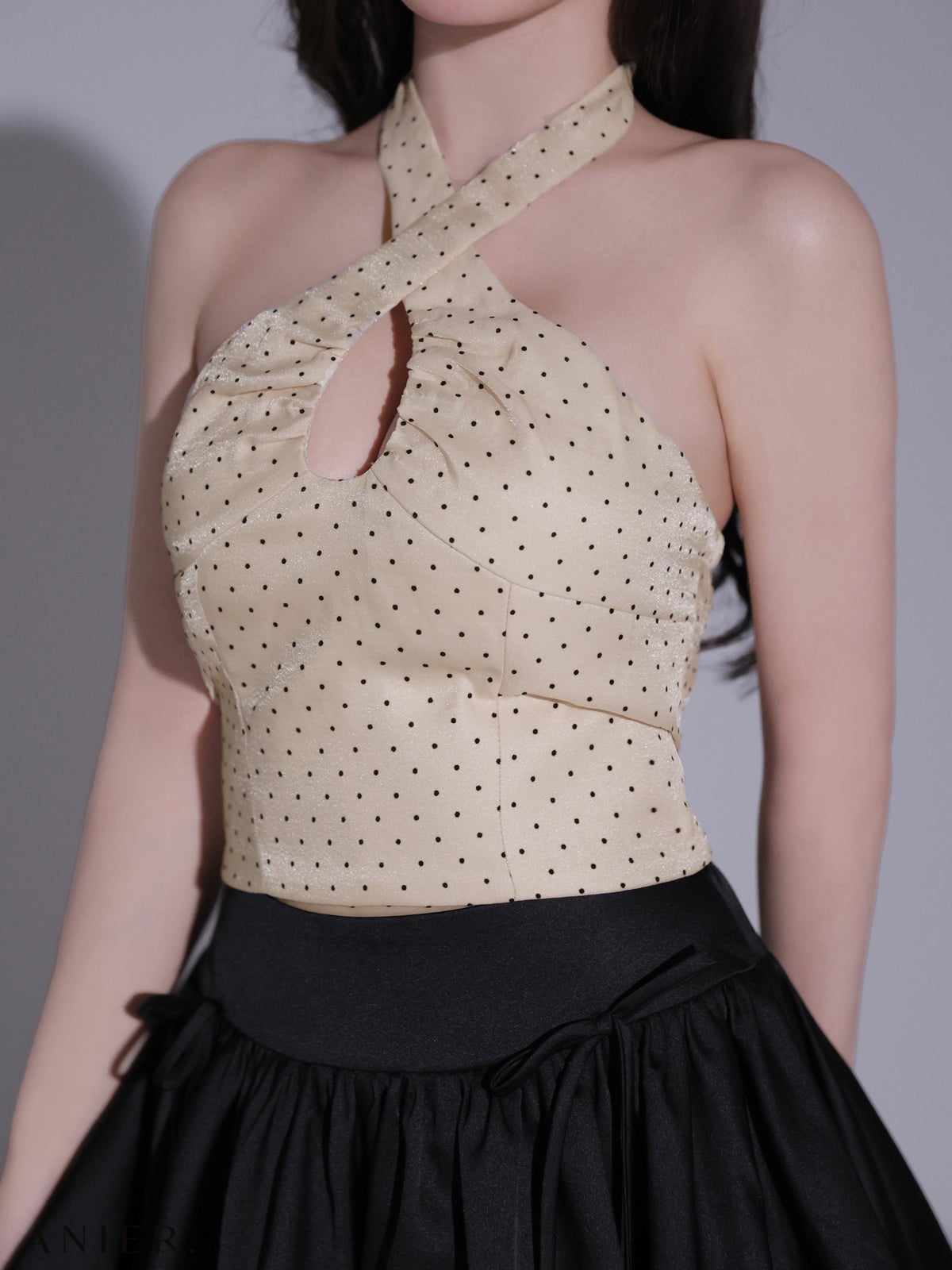 ROBE de FLEURS anier.ROBE ローブドフルール アニエルローブ 【XSサイズあり】Dot organdy×balloon skirt two-piece mini dress fm-anier4065-c