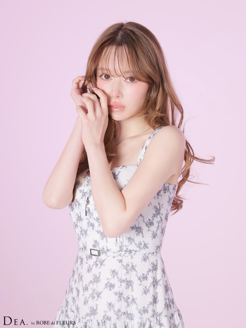 DEA. ディア バイ ローブドフルール 【XS～Lサイズあり】フラワーマットサテンギャザーフレアロングキャバドレス de4352-c