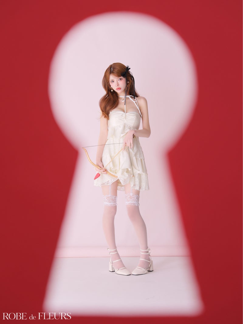 ROBE de FLEURS ローブドフルール 【XSサイズあり】スパンコールレースティアードフリルミニキャバドレス fm4663-c