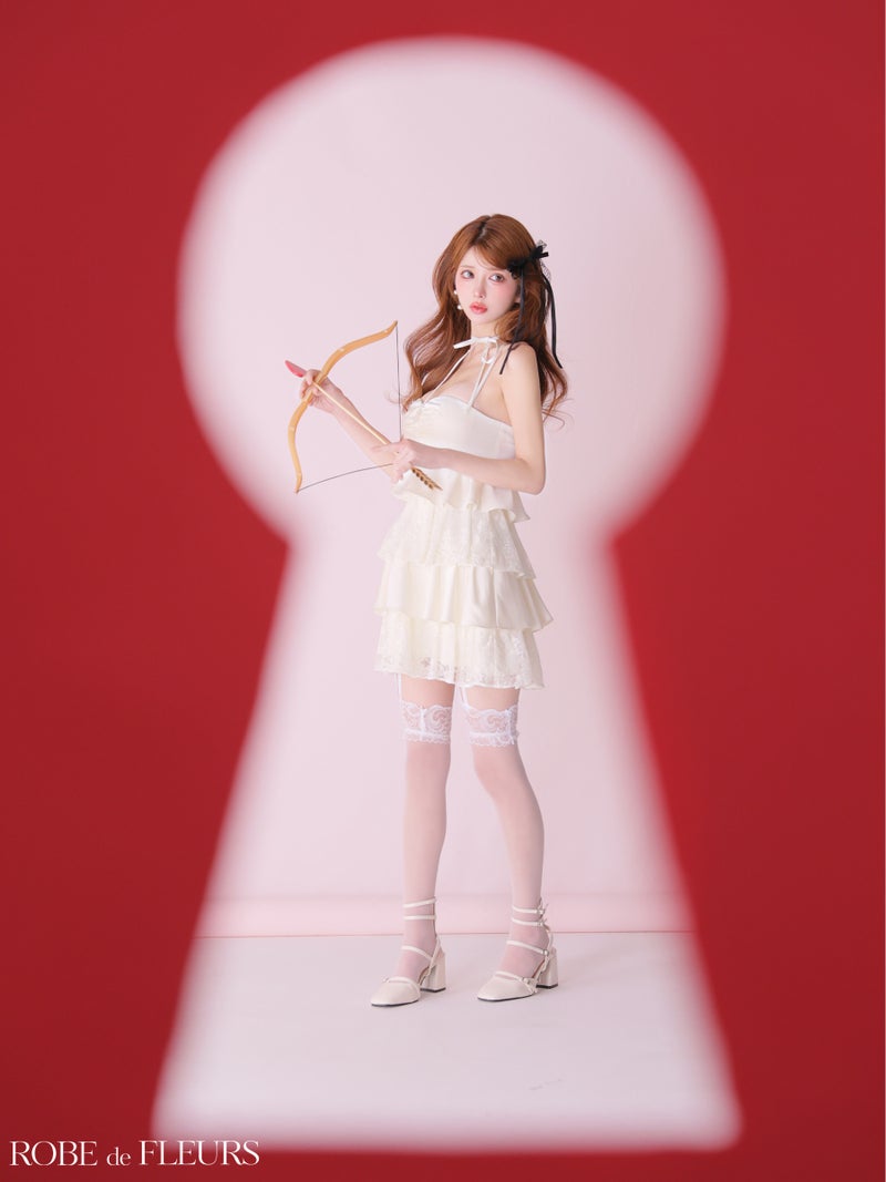 ROBE de FLEURS ローブドフルール 【XSサイズあり】スパンコールレースティアードフリルミニキャバドレス fm4663-c