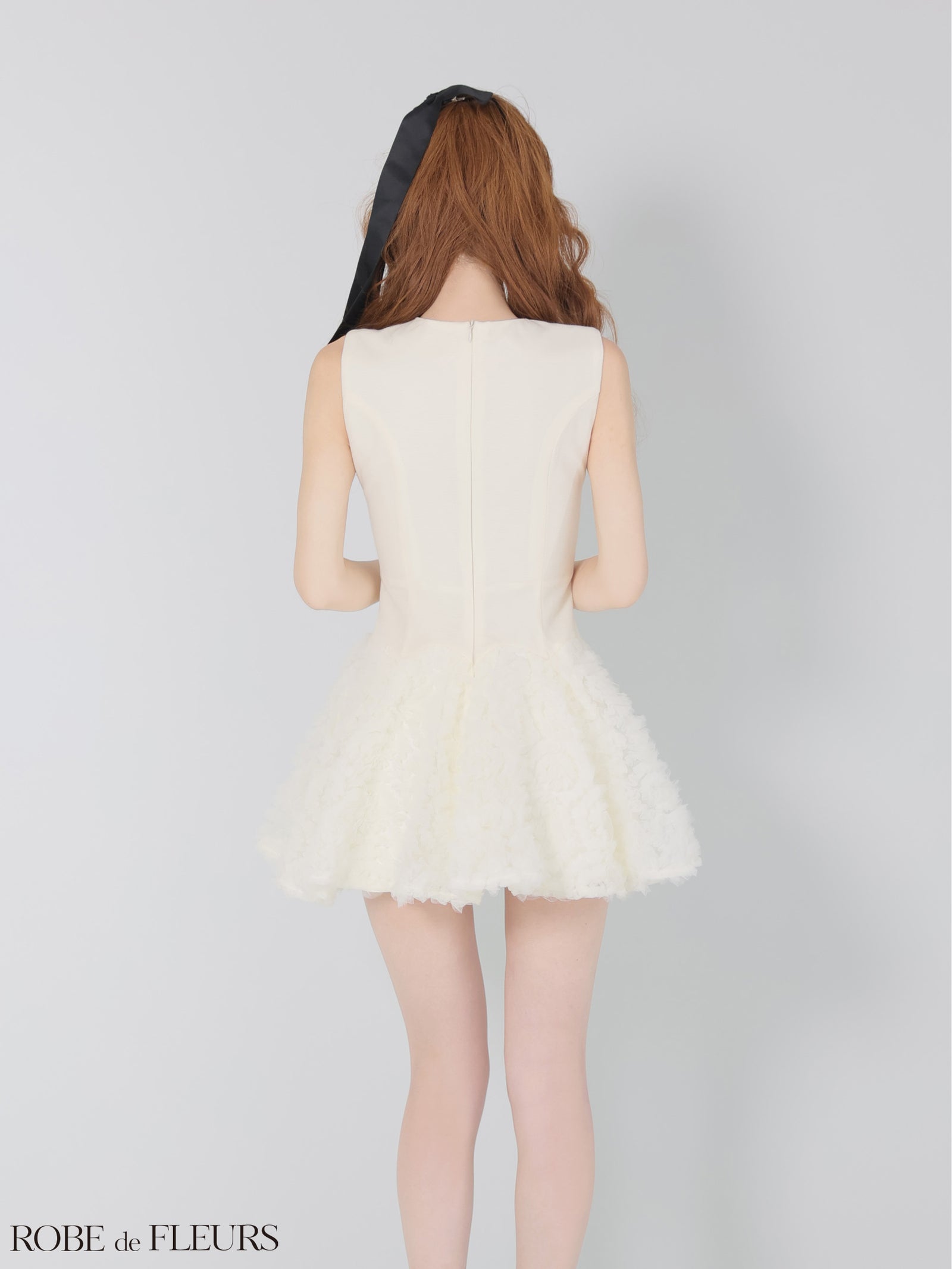 ROBE de FLEURS ローブドフルール 【XSサイズあり】ボリュームチュールドッキングニットミニキャバドレス fm4900-c