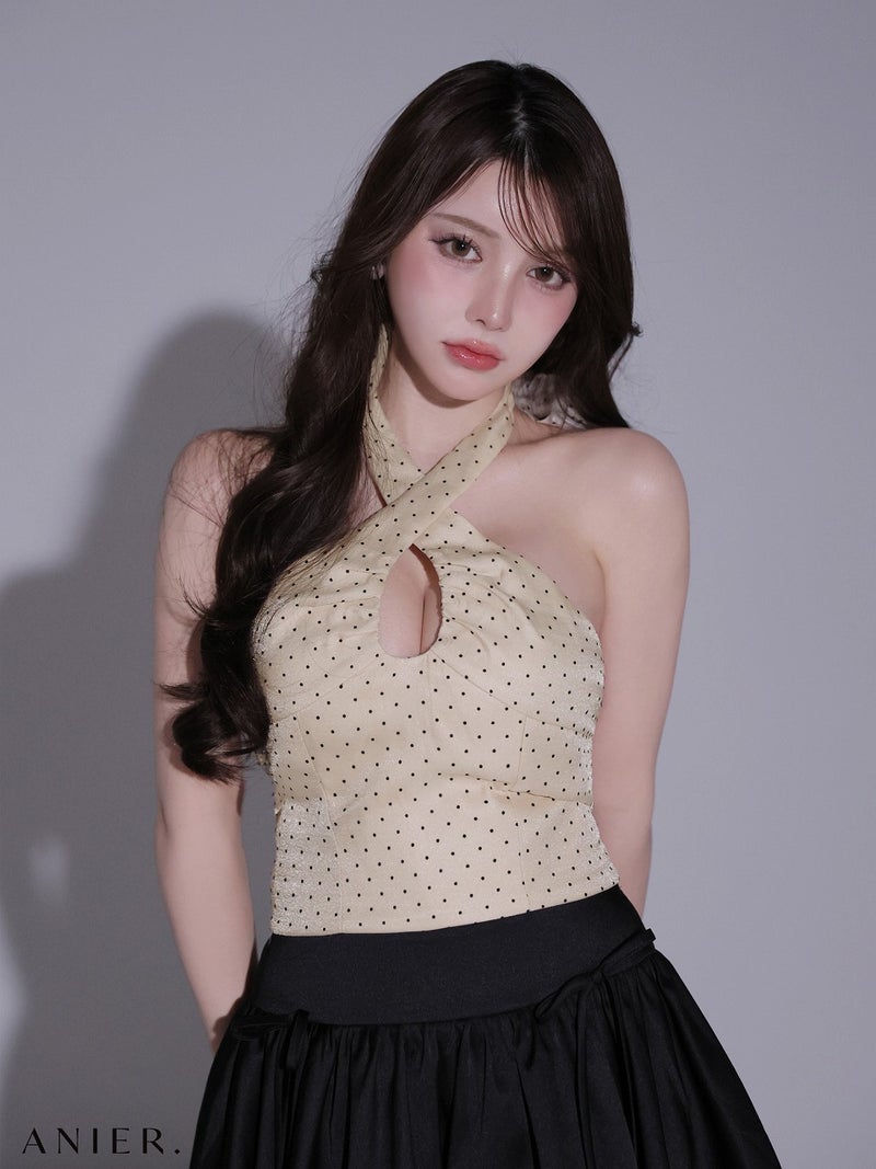 ROBE de FLEURS anier.ROBE ローブドフルール アニエルローブ 【XSサイズあり】Dot organdy×balloon skirt two-piece mini dress ドットオーガンジー×バルーンスカートセットアップミニドレス fm-anier4065