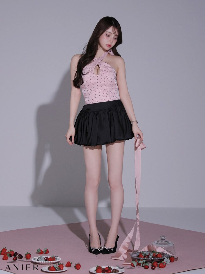 ROBE de FLEURS anier.ROBE ローブドフルール アニエルローブ 【XSサイズあり】Dot organdy×balloon skirt two-piece mini dress ドットオーガンジー×バルーンスカートセットアップミニドレス fm-anier4065