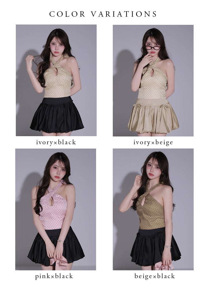 ROBE de FLEURS anier.ROBE ローブドフルール アニエルローブ 【XSサイズあり】Dot organdy×balloon skirt two-piece mini dress ドットオーガンジー×バルーンスカートセットアップミニドレス fm-anier4065