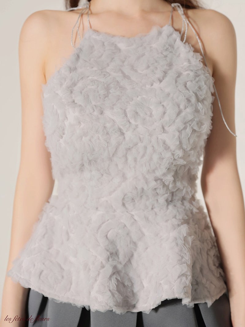 Les fetes de fleurs レフェットデフルール  【XSサイズあり】 fleurs tulle setup dress LF4638