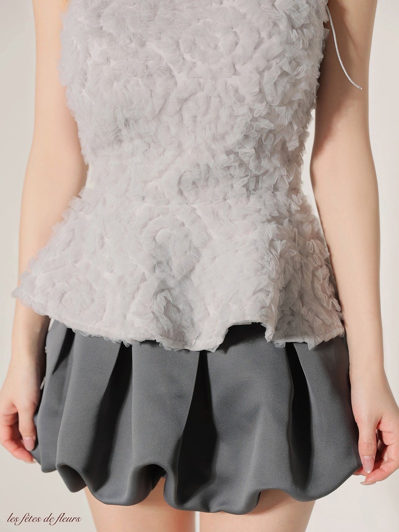 Les fetes de fleurs レフェットデフルール  【XSサイズあり】 fleurs tulle setup dress LF4638