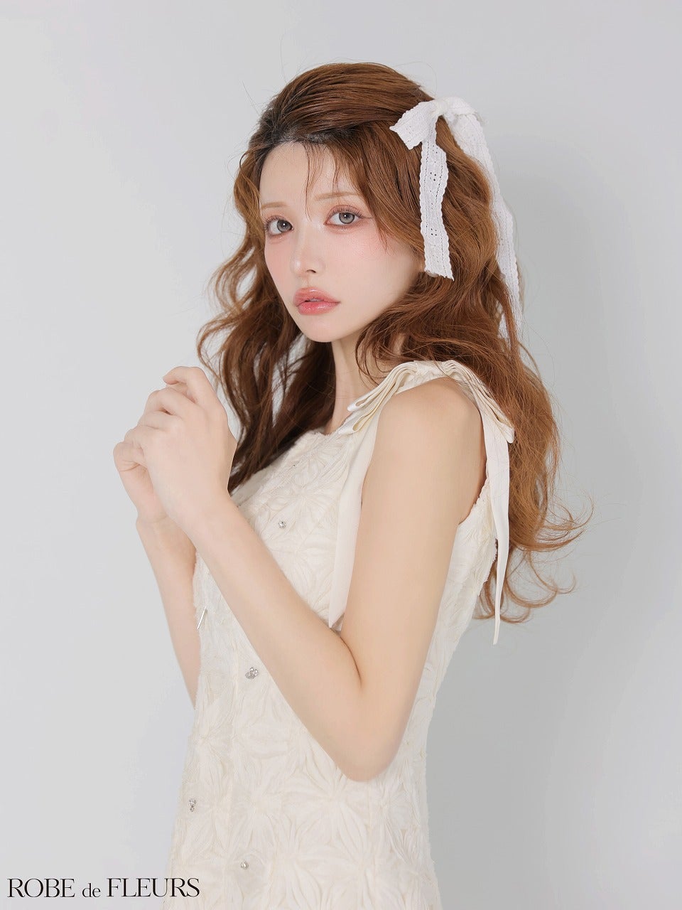 ROBE de FLEURS ローブドフルール 【XS～Lサイズあり】 フラッフィーフラワービジューミニキャバドレス fm4360