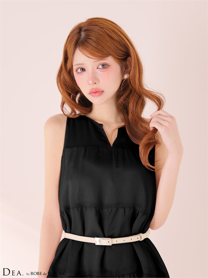 DEA. ディア バイ ローブドフルール 【XS～Lサイズあり】ギャザーティアードシフォンフレアミニキャバドレス de4654-c