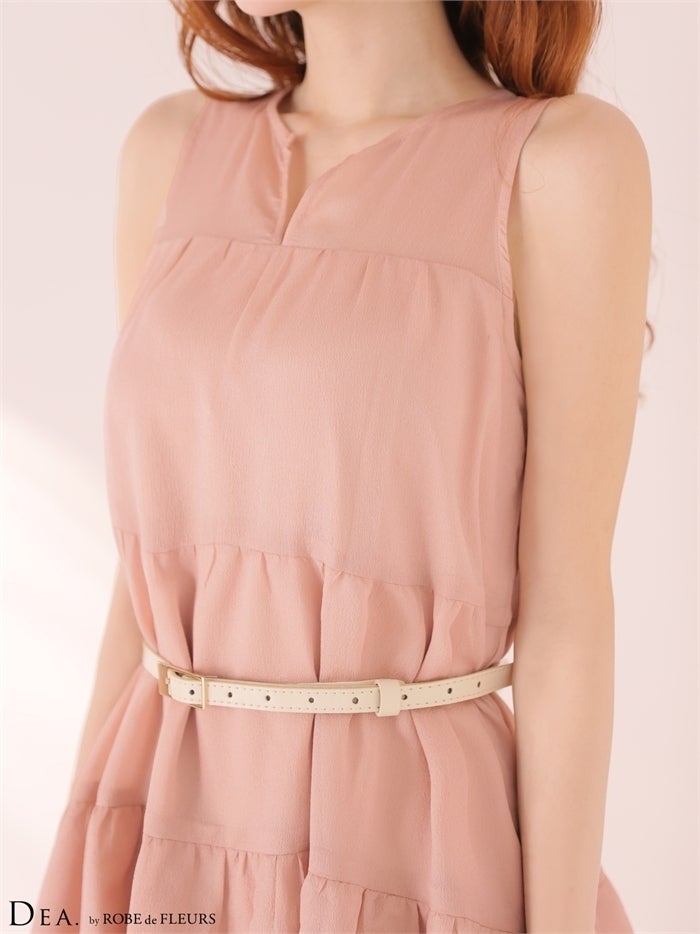 DEA. ディア バイ ローブドフルール 【XS～Lサイズあり】ギャザーティアードシフォンフレアミニキャバドレス de4654-c