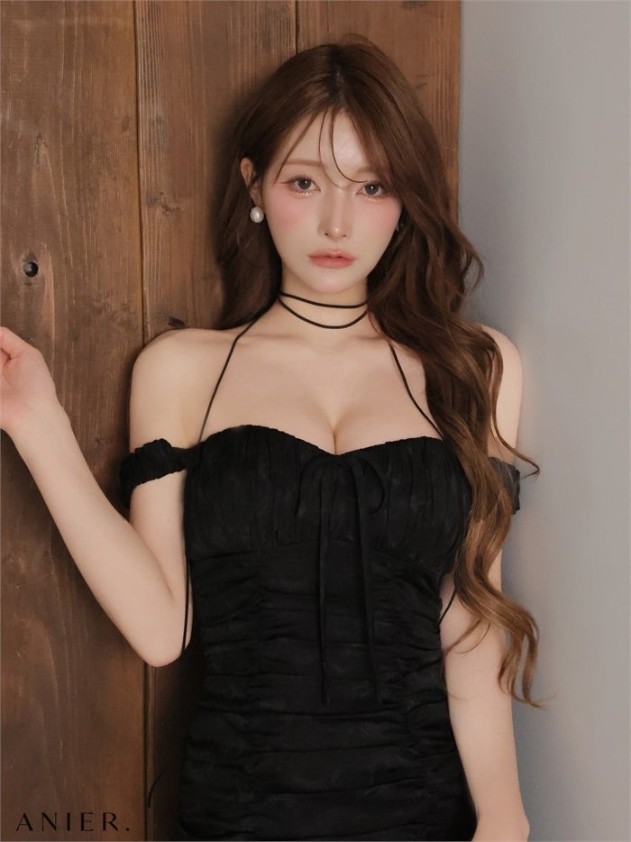  ROBE de FLEURS anier.ROBE ローブドフルール アニエルローブ 【XSサイズあり】haze offshoulder mini dress fm-anier4062-c